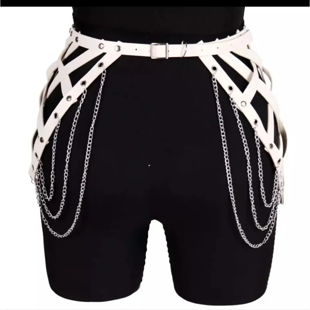 NWOT White Waist Harness Belt